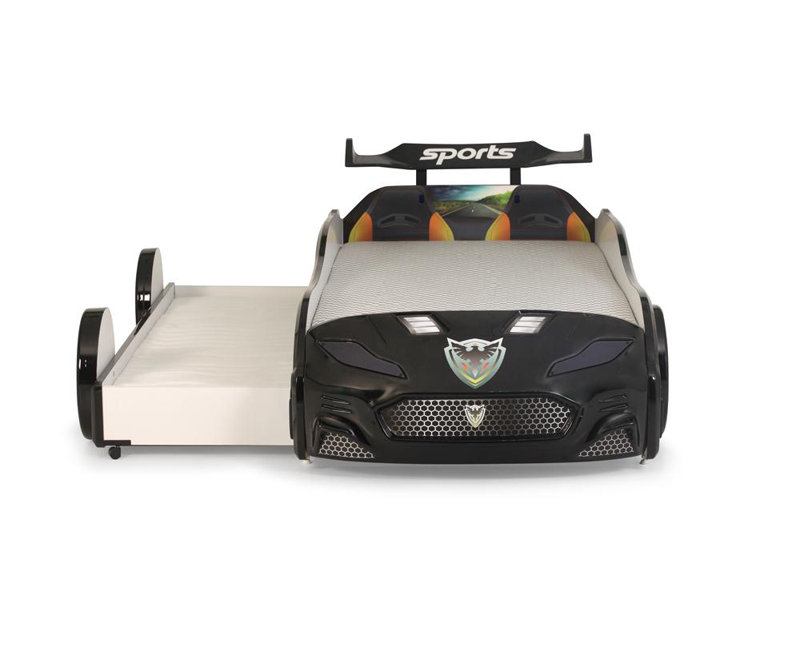 Kids Twin with Trundle, Black, Black