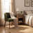 Modern Dining Chairs, Single Upholstered Fabric Side Chair with Wooden Legs for Kitchen and Dining Room, Green-1130906504