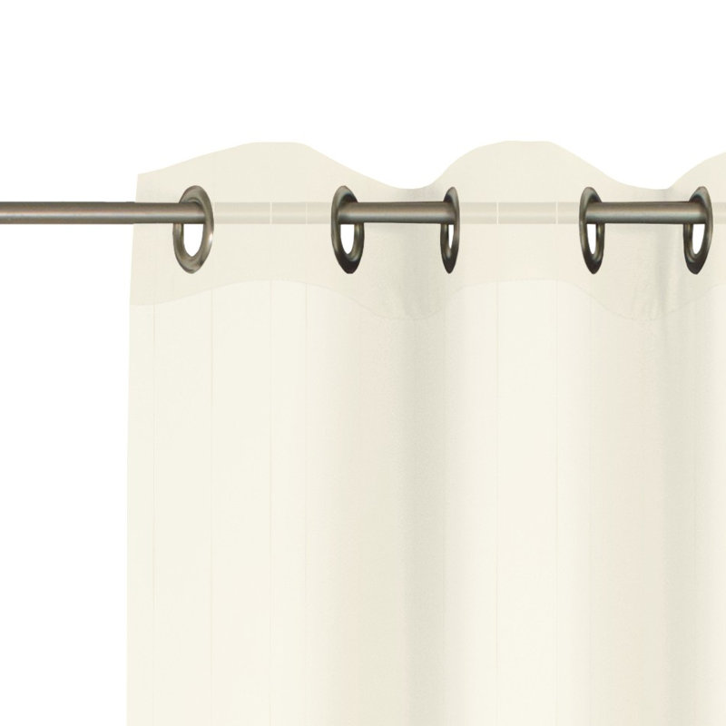 Olumide Polyester Standard Eyelets Sheer Single Curtain Panel, 700cm Width x 210cm Drop, Beige