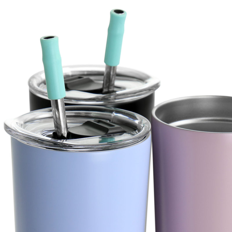 Mr. Coffee Java Quest 4 Piece 23 Oz Stainless Steel Tumbler Set With Lids And Straws In Assorted Colours