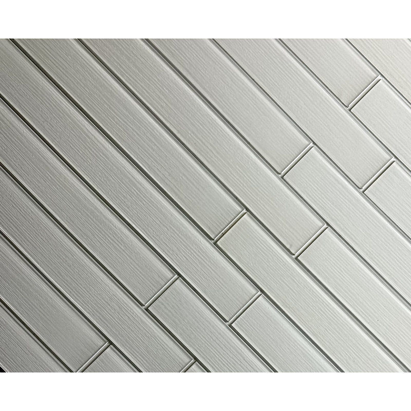 16" x 2" Glass Bullnose Tile Trim in White as Snow White