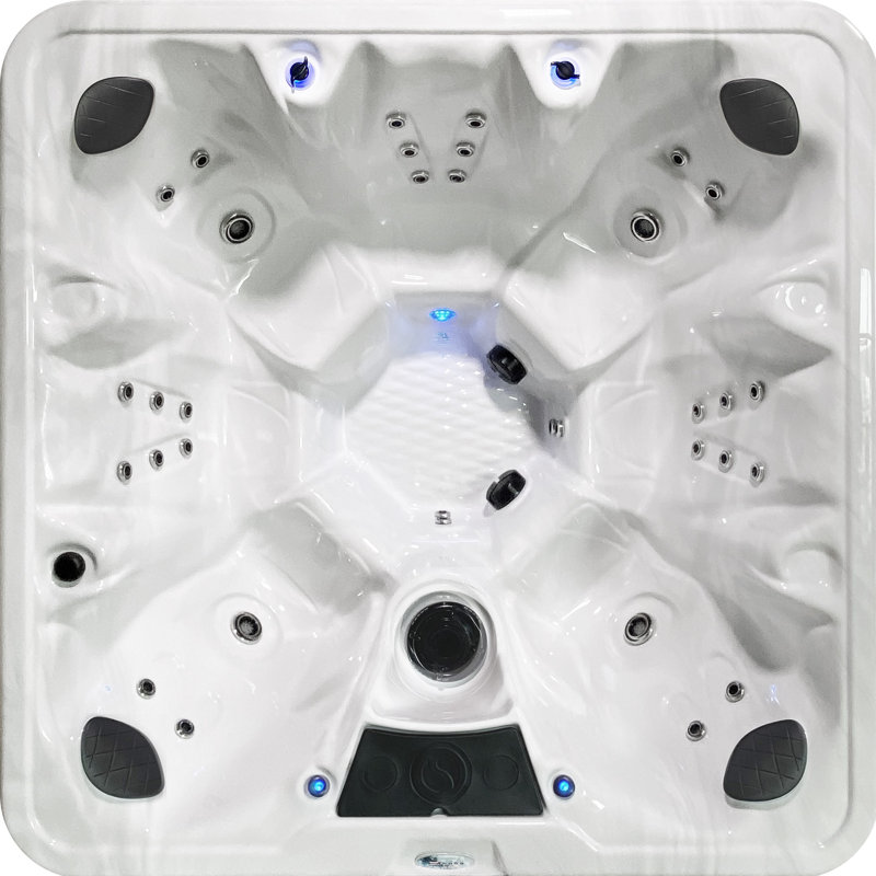 Insight 7-Person 34-Jet, 86-Port Acrylic Non-Lounger Hot Tub Spa, Stainless Steel Heater with Ozonator, LED Lighting, LED Ice Bucket and Insulated Cover Included