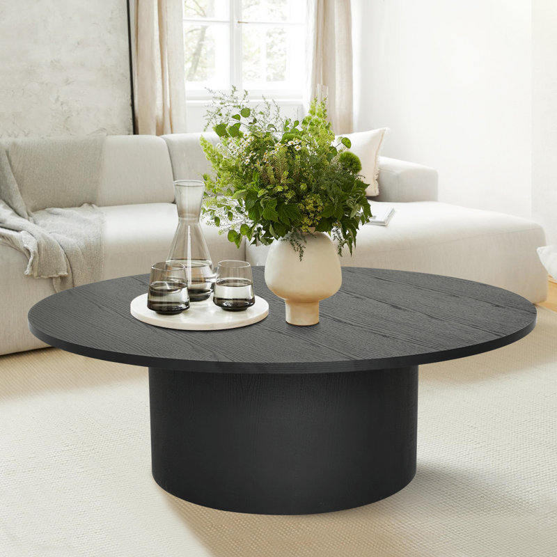 Table basse à piédestal Giann, Noir
