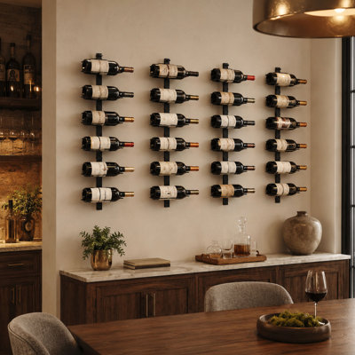 Support à vin mural pour 24 bouteilles avec sections détachables