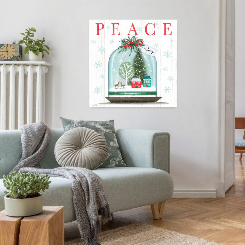 Boule à neige contemporaine Peace and Joy, H 32 po x l 32 po