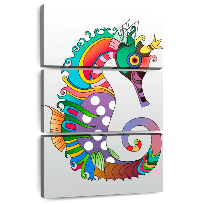 Hippocampe coloré, H 23 po x l 14 po