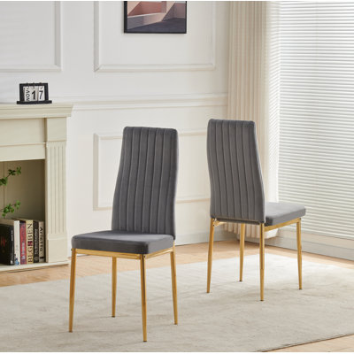 Glitz Velvet Dining Chairs with Gold Legs