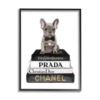 " French Bulldog Pet Fashion Apparel Bookstack " by Amanda Greenwood