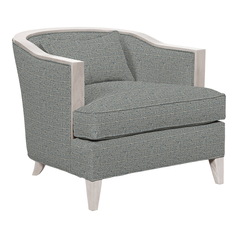 Thom Filicia Home Upholstered Barrel Chair, Dove Gray, Bennett Carolina Polyester