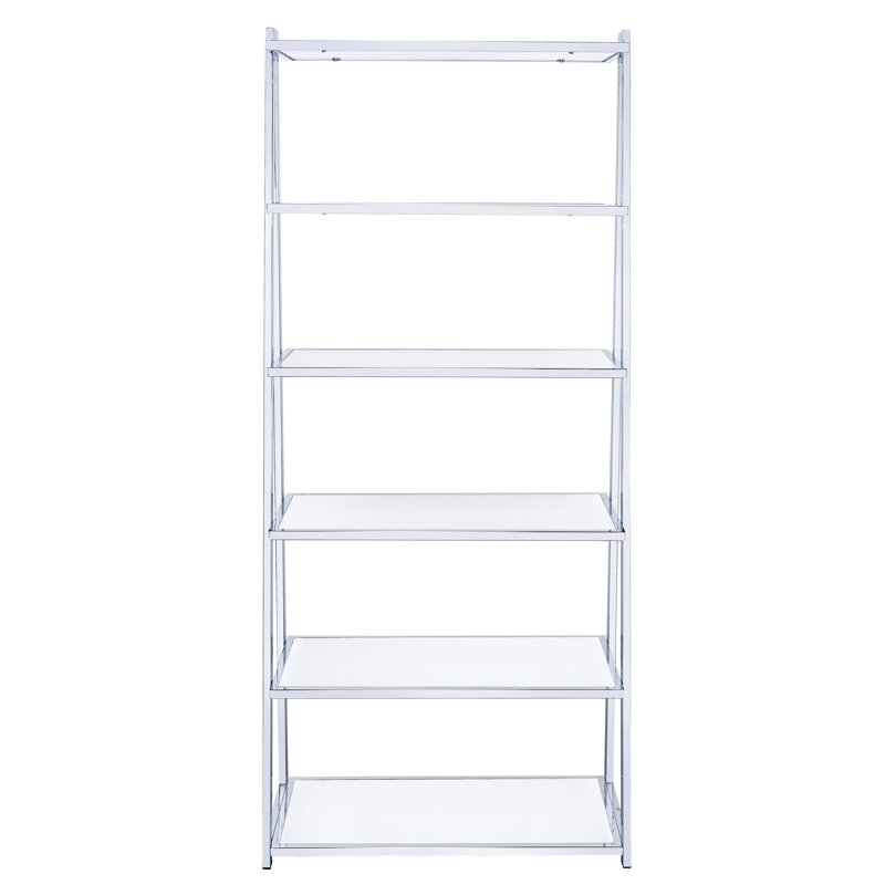 Modern 6-shelf Bookshelf In White And - Stylish Storage Choice Versatile Home Decor