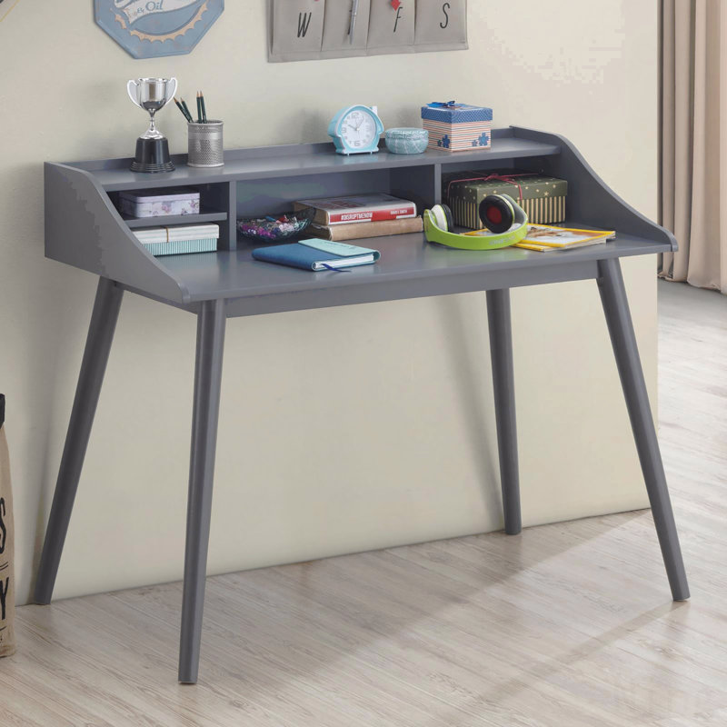 Bureau d'écriture gris, 4 compartiments