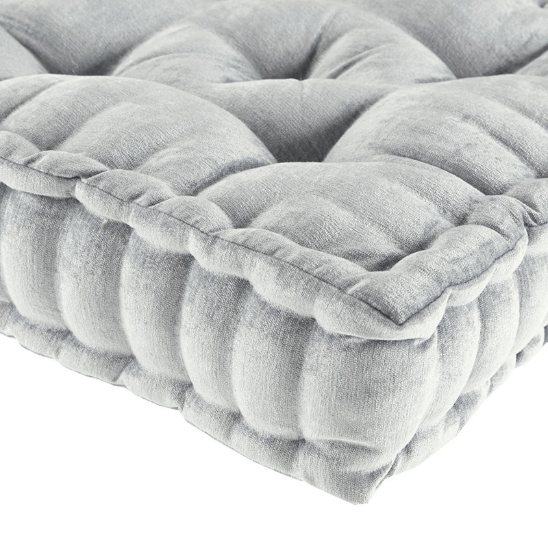 Coussin de sol carré en poly chenille gris 20 po x 20 po, Gris