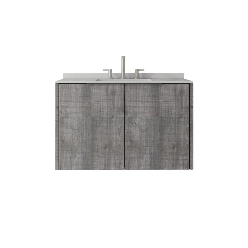 Meuble-lavabo flottant avec lavabo, Light Grey, 36" W