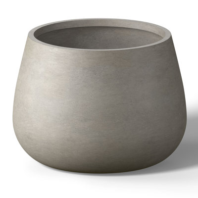 Small Concrete Round Planter / Pot With Drainage Holes