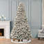 Arbre de Noël artificiel pin vert / blanc enneigé 6,5 pi avec 300 lumières claires / blanches