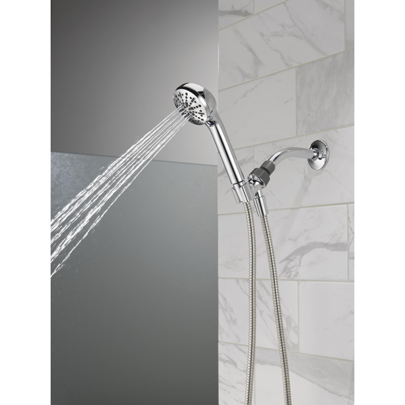 Pomme de douche à 4 jets, pomme de douche avec tuyau 2,5 gallons par minute, Chrome