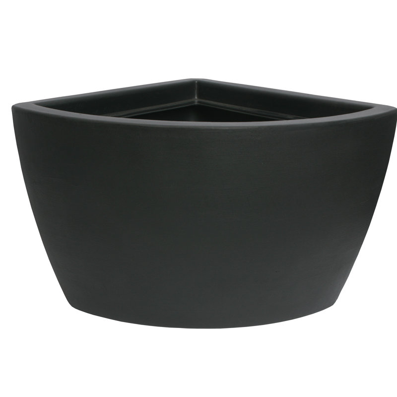 Corner Plastic Pot Planter, Black