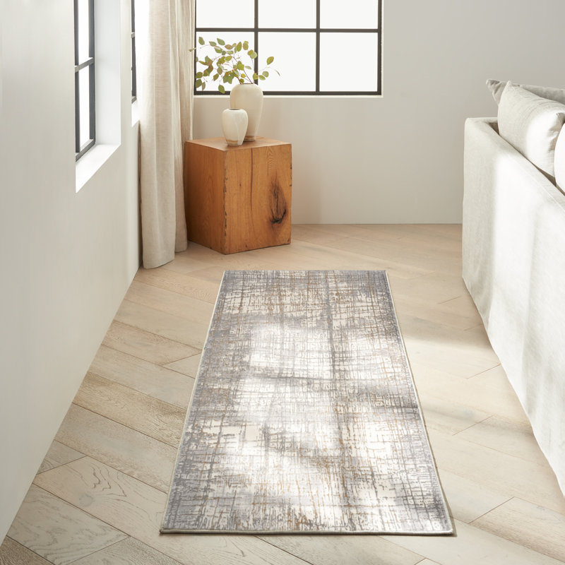 CK950-IVGRY Abstract Indoor Rug, Runner 2'3" x 7'3"