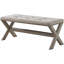 Banc décoratif Glam avec garniture cloutée, siège capitonné, banc de chambre rembourré, naturel-830151840