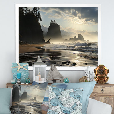 " Beach Photo Sunlit Coastline III "