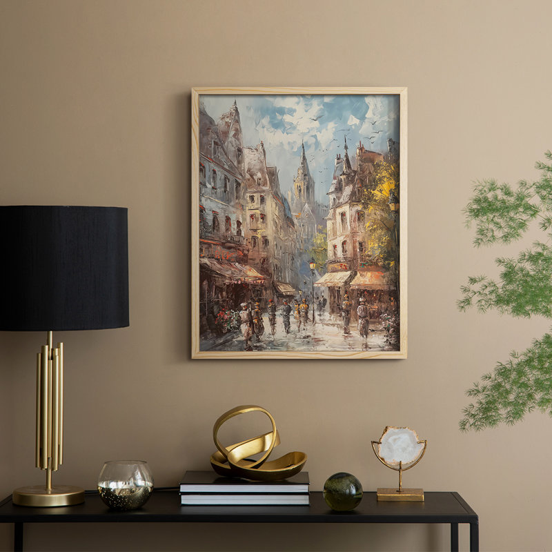 «LANDSCAPES Series CCCCLXXVI», reproduction encadrée - bois massif, Naturel, H 15 po x l 12 po