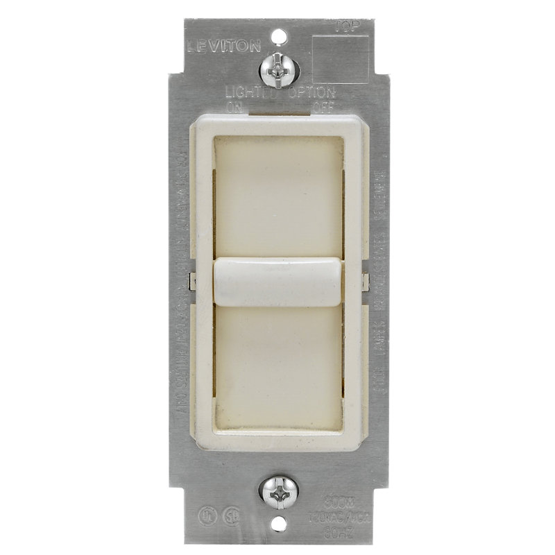 Leviton Decora SureSlide 600 Watt Slide Dimmer Switch 1 Pack, Light Almond
