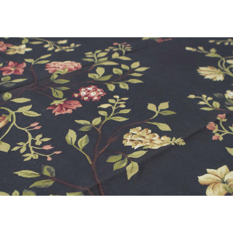 Tapis noir de haute qualité noué à la main