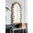 Full Length Arched Wall Mirror With Golden Leaf Accents