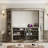 Large Storage Media Console With Open Shelves & Cabinets