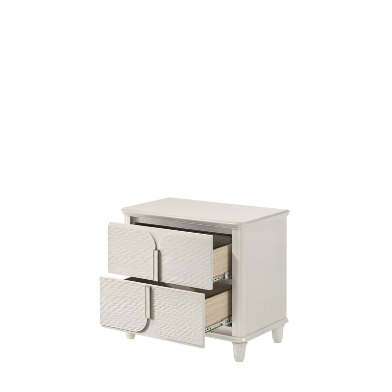 Table de chevet blanche au design pratique - Avantage de plancher de 4 po