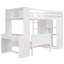 Lit mezzanine simple avec lit autonome, tablettes, bureau et garde-robe-447484418-447484479