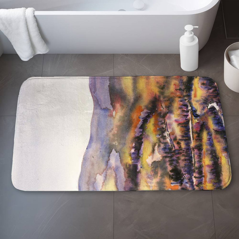 Beautiful hills Bath Mat with Non-Slip Backing - Quick Dry Memory Foam Bathroom Rug - Absorbent - Modern Plush Spa-Style - Machine Washable