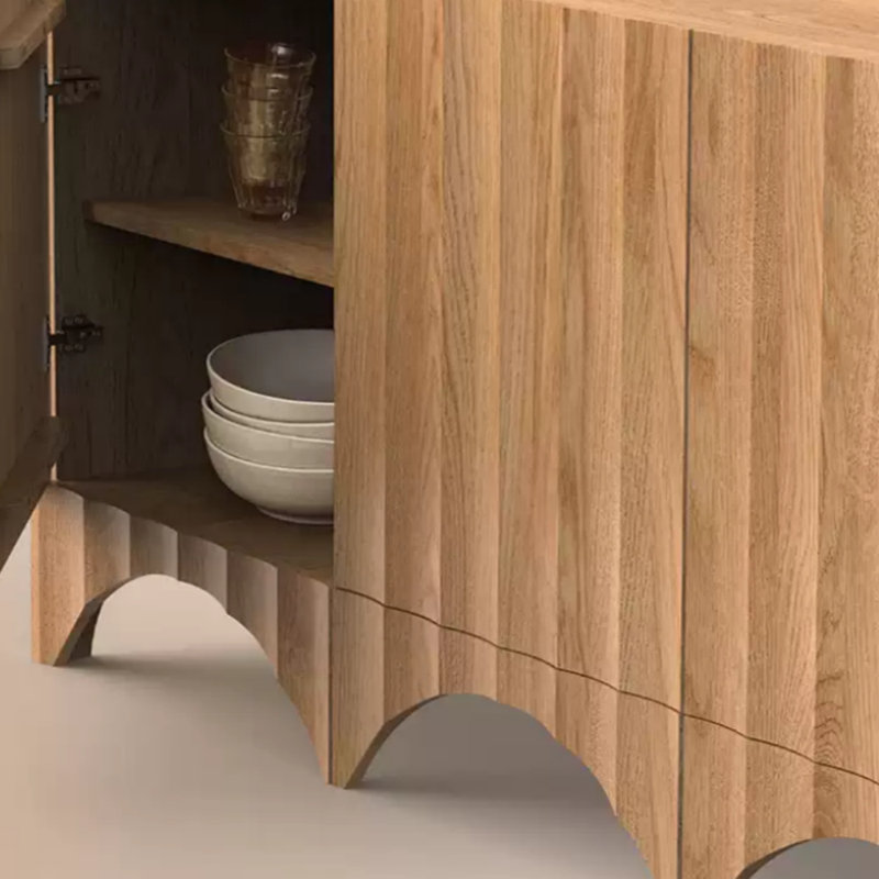 Pure Solid Wood Home Sideboard, 32.28" H x 72.44" W x 17.72" D