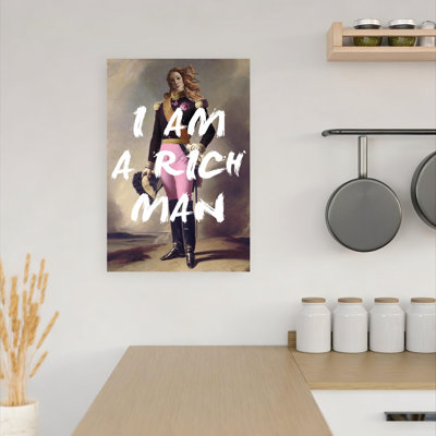 Pink Pants Rich Man Bold Classic Abstract Portrait Wall Art Print
