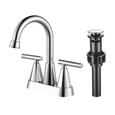 Centerset 2-handle Bathroom Faucet with Drain Assembly