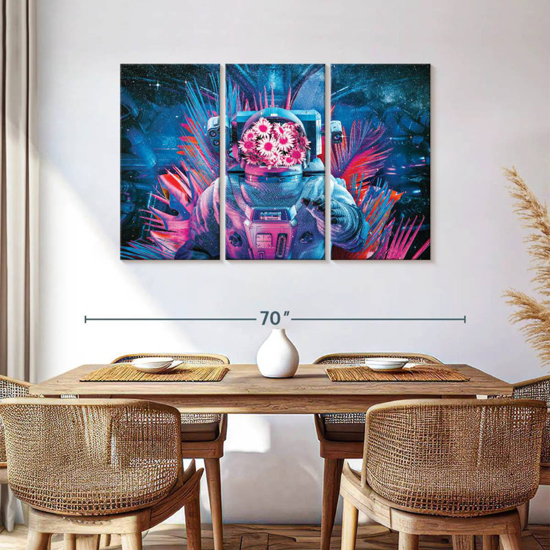 Oberle Neon Daisy Astronaut, 36" H x 57" W