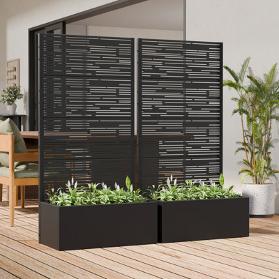 Lit de jardin surélevé 59 po x l 30 po x P 12 po avec jardin en treillis et treillis pour patio