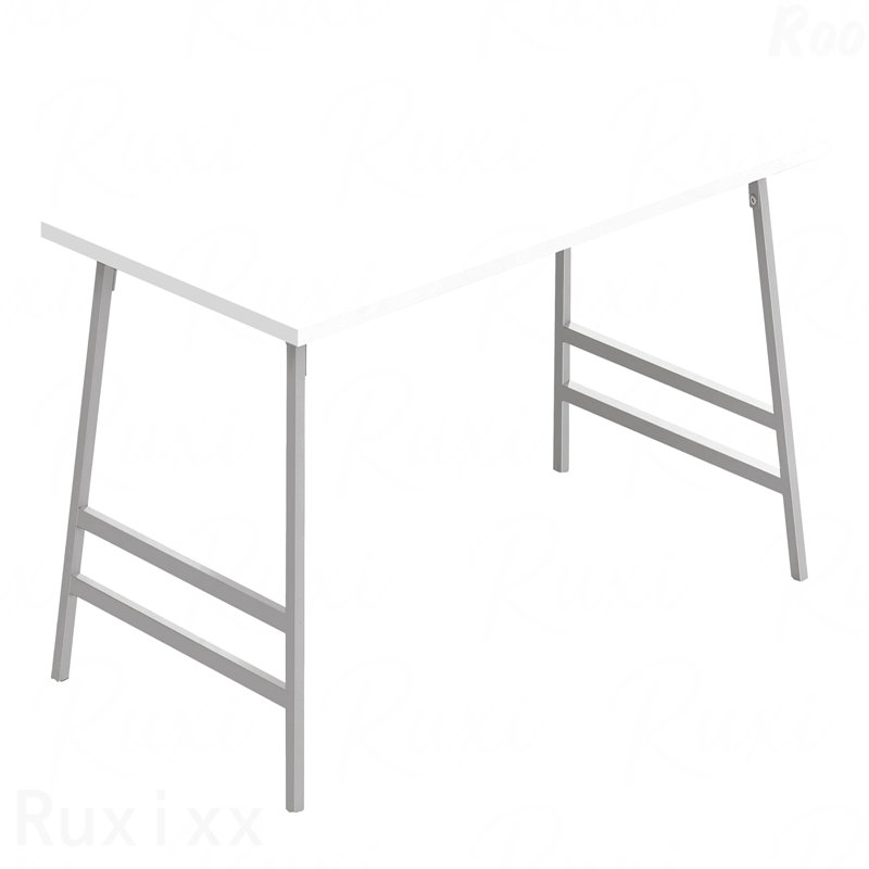 Table basse contemporaine contemporaine rectangulaire moderne en métal gris laminé gris L 40 po, Blanc