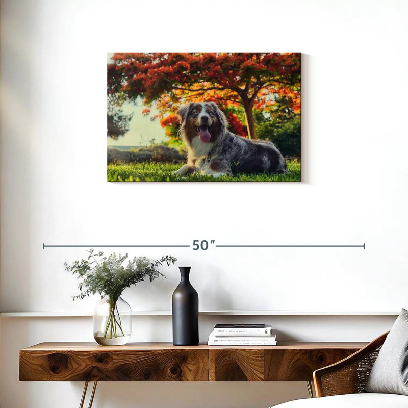 Cherry Border Collie, 20" H x 30" W