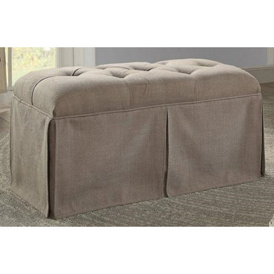 Linen Blend Upholstered Bench
