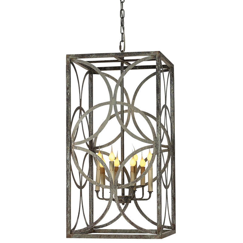 Diamond 8 - Light Candle Style Square / Rectangle Chandelier