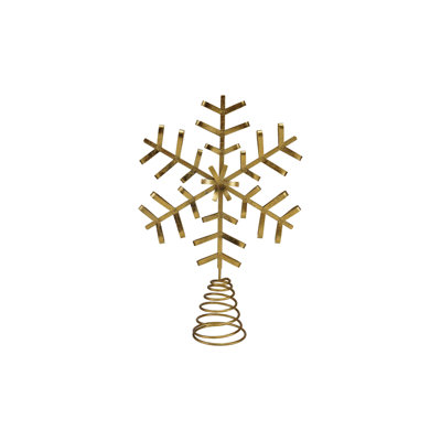 Décoration pour sommet de sapin flocon de neige en fer scintillant