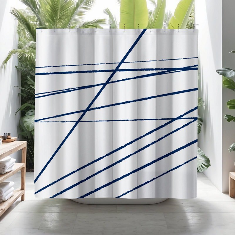 Coco Shower Curtain, Navy Blue