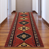 Custom Size Runner Rug 31 Inch Wide Choose Your Length Southwestern Kilim Design Burnt Orange Color