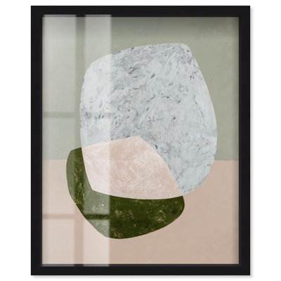 Earthen Forms Shadowbox Print Modern Wall Decor by Art Remedy, Black Frame, 24 x 30