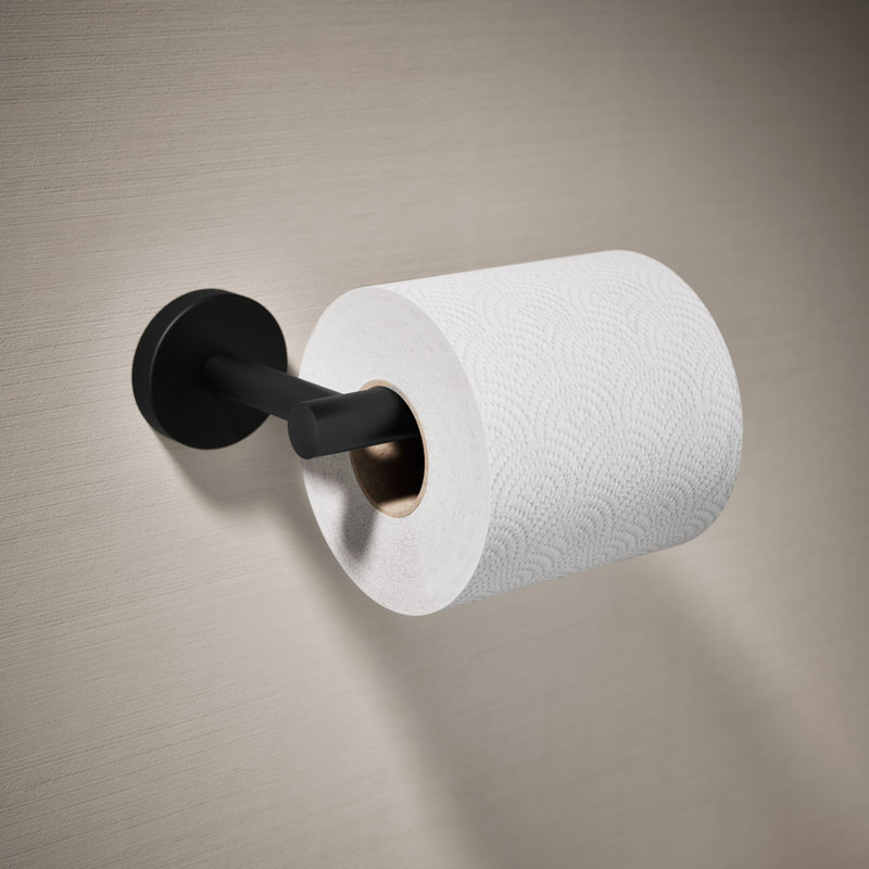 Elate Toilet Paper Holder, Minimalist Wall-Mount Bathroom Toilet Paper Holder, Matte Black