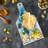 Ambesonne Abstract Tempered Glass Cutting Board Globe Ink Effect Map Blue White