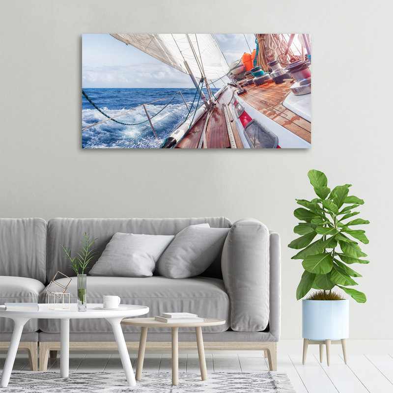 Sailboat In The Sea - Wrapped Canvas Print