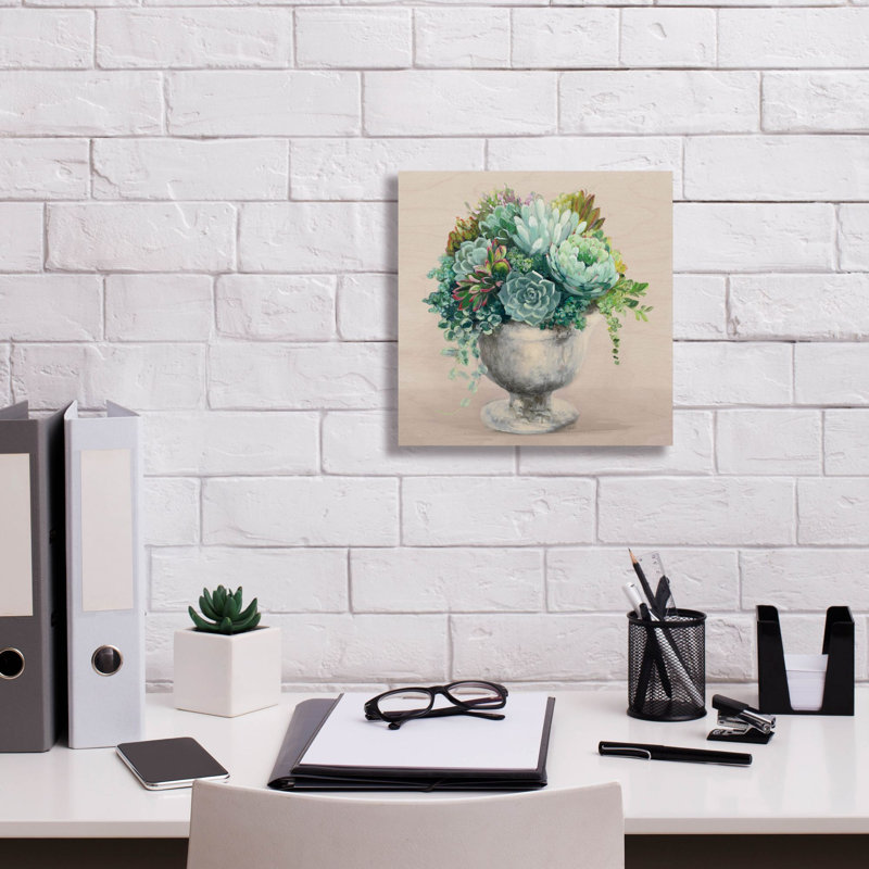 «Festive Succulents 1 Blush» par Julia Purinton, art mural sur toile, H 12 po x l 12 po x P 0,75 po