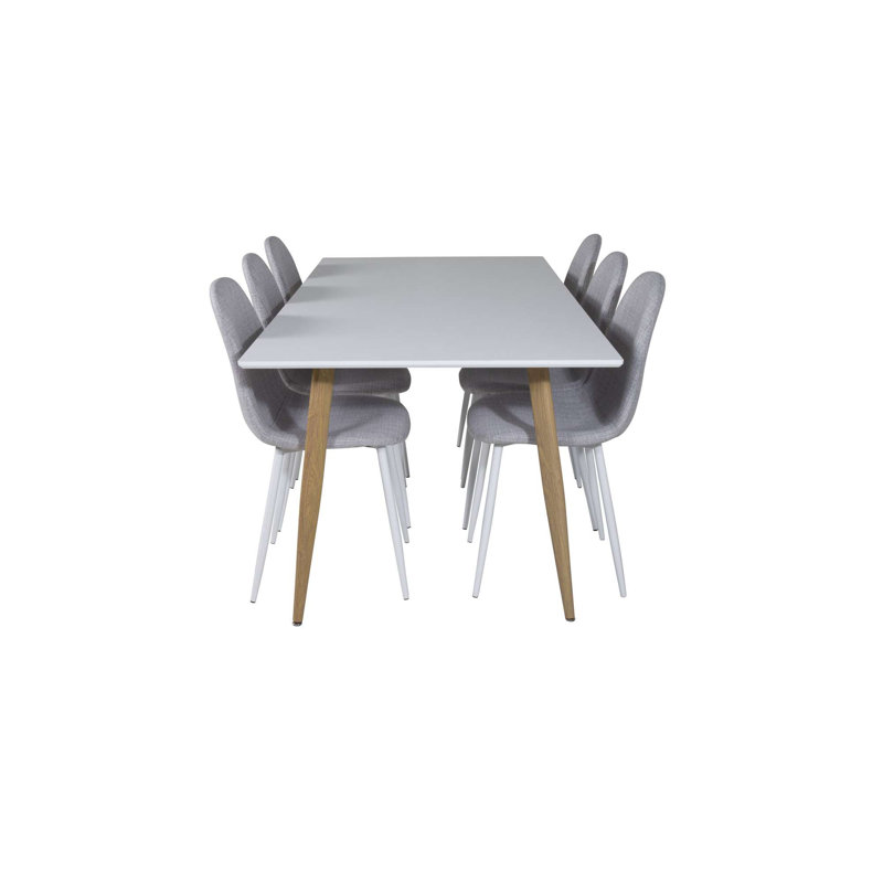 Carncome 6 - Person Dining Set, Grey/White